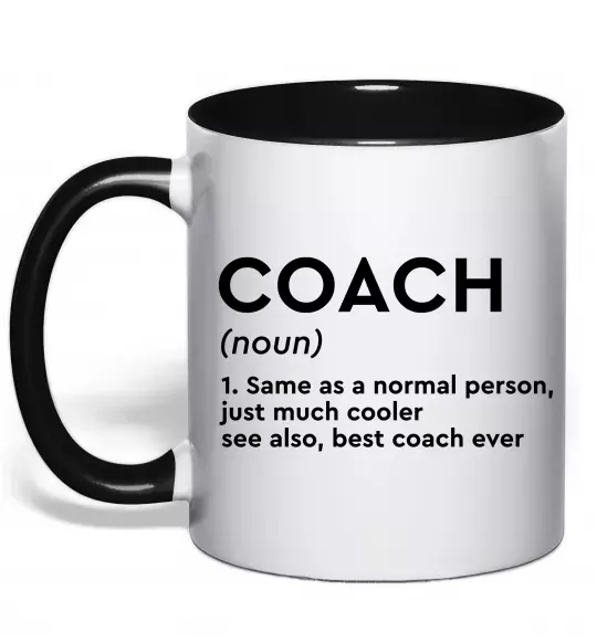 Чашка с цветной ручкой Coach noun Черный фото