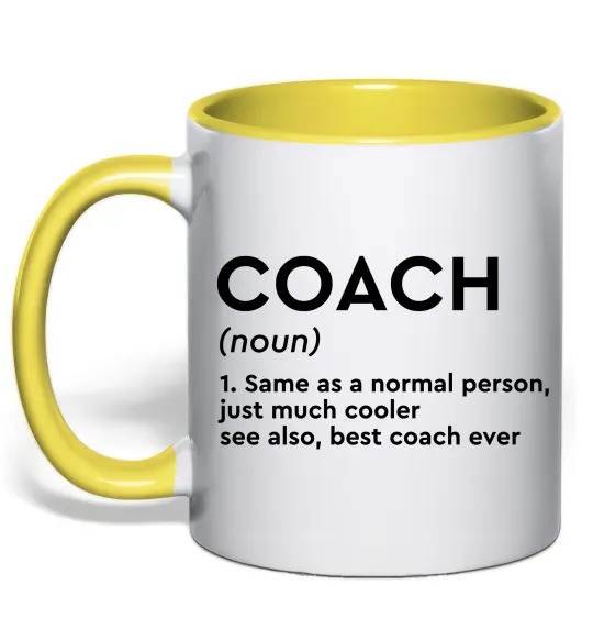 Чашка з кольоровою ручкою Coach noun Лимонний фото