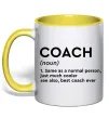 Чашка з кольоровою ручкою Coach noun Лимонний фото