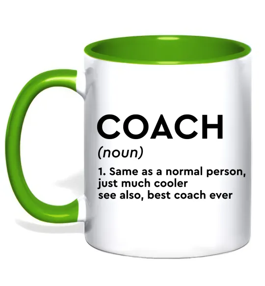 Чашка з кольоровою ручкою Coach noun Лаймовий фото