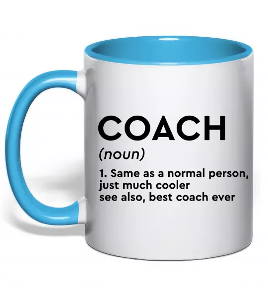 Чашка с цветной ручкой Coach noun Голубой фото