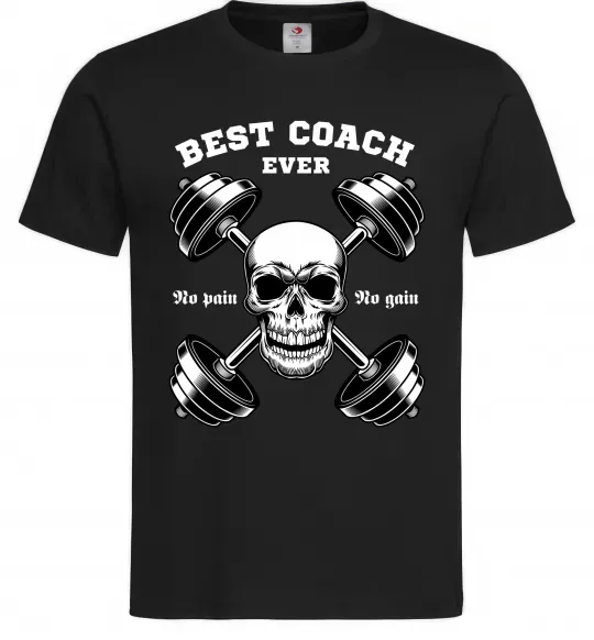 Чоловіча футболка Best coach ever skull Чорний фото