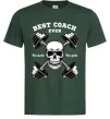 Чоловіча футболка Best coach ever skull Темно-зелений фото