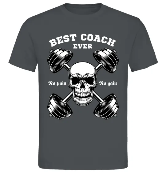 Чоловіча футболка Best coach ever skull Графіт фото