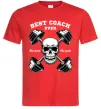 Чоловіча футболка Best coach ever skull Червоний фото