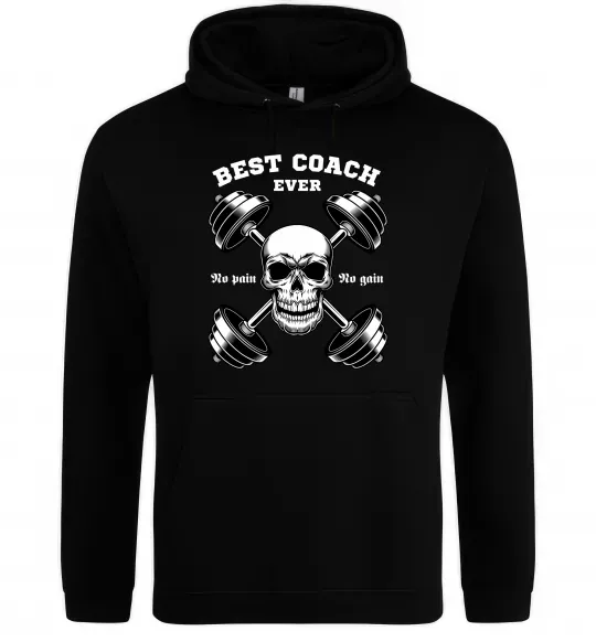 Чоловіча толстовка (худі) Best coach ever skull Чорний фото