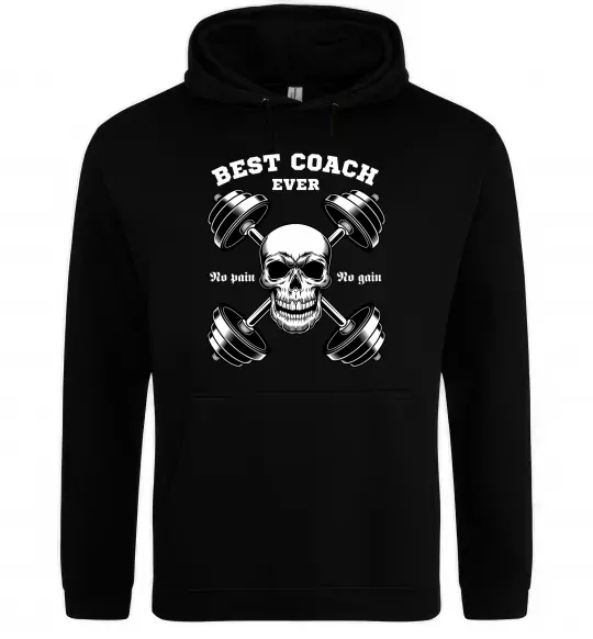 Жіноча толстовка (худі) Best coach ever skull Чорний фото
