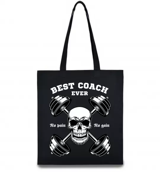 Эко-сумка Best coach ever skull Черный фото