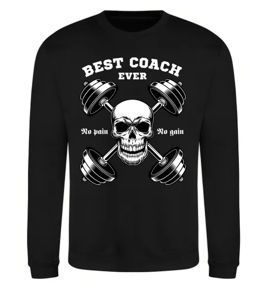 Свитшот Best coach ever skull Черный фото