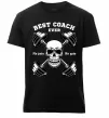 Мужская премиум футболка Best coach ever skull Черный фото