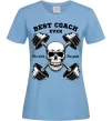 Жіноча футболка Best coach ever skull Блакитний фото