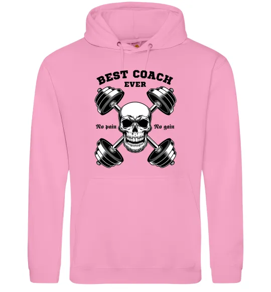 Жіноча толстовка (худі) Best coach ever skull Рожевий фото
