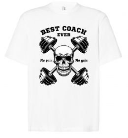 Футболка Оверсайз Best coach ever skull