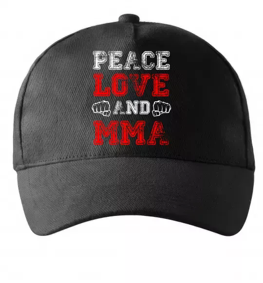 Кепка Peace love and MMA Черный фото
