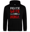 Женская толстовка (худи) Peace love and MMA Черный фото