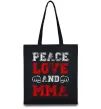 Еко-сумка Peace love and MMA Чорний фото