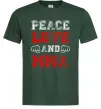 Мужская футболка Peace love and MMA Темно-зеленый фото