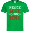Мужская футболка Peace love and MMA Зеленый фото