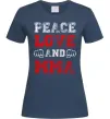 Женская футболка Peace love and MMA Темно-синий фото