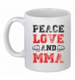 Чашка керамическая Peace love and MMA