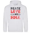 Мужская толстовка (худи) Peace love and MMA Серый меланж фото