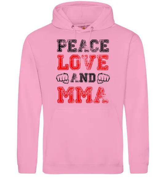 Жіноча толстовка (худі) Peace love and MMA Рожевий фото