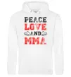 Женская толстовка (худи) Peace love and MMA Белый фото