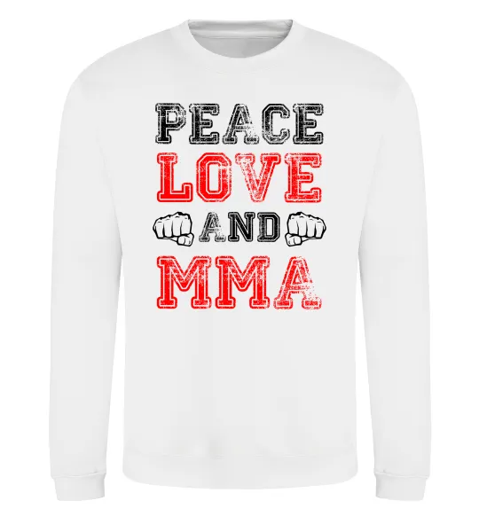Світшот Peace love and MMA Білий фото