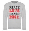 Світшот Peace love and MMA Сірий меланж фото
