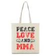 Еко-сумка Peace love and MMA Бежевий фото