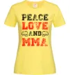 Женская футболка Peace love and MMA Лимонный фото
