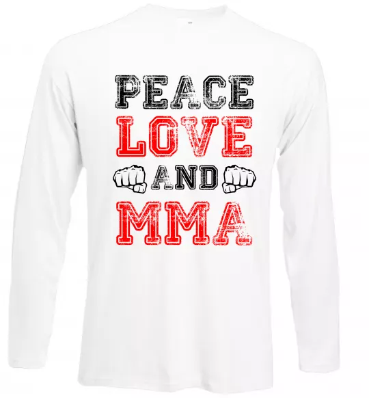 Лонгслив Peace love and MMA Белый фото