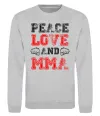 Свитшот Peace love and MMA Серый меланж фото