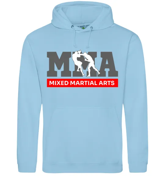 Мужская толстовка (худи) Mixed Martial Arts MMA Голубой фото
