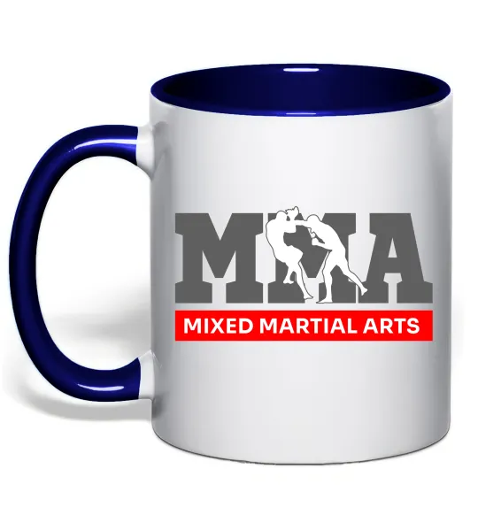 Чашка з кольоровою ручкою Mixed Martial Arts MMA Глибокий темно-синій фото