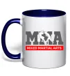 Чашка з кольоровою ручкою Mixed Martial Arts MMA Глибокий темно-синій фото