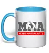 Чашка з кольоровою ручкою Mixed Martial Arts MMA Блакитний фото