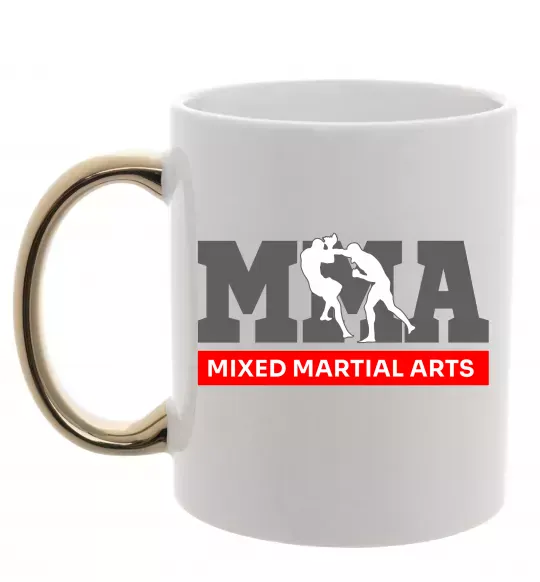 Чашка з кольоровою ручкою Mixed Martial Arts MMA Золото фото