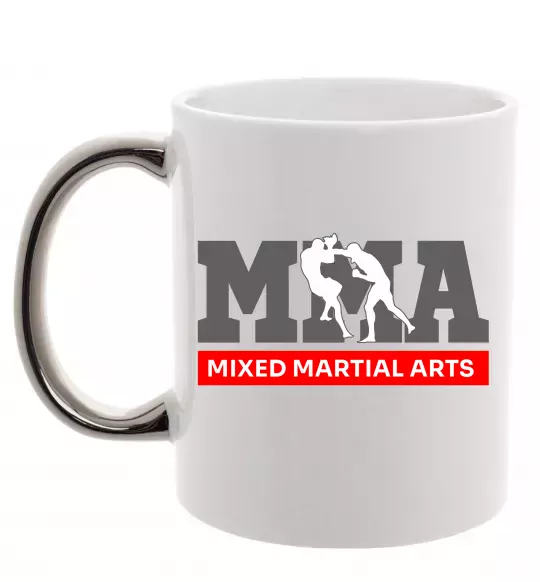 Чашка з кольоровою ручкою Mixed Martial Arts MMA Срібло фото