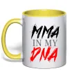 Чашка с цветной ручкой MMA in my DNA Солнечно желтый фото
