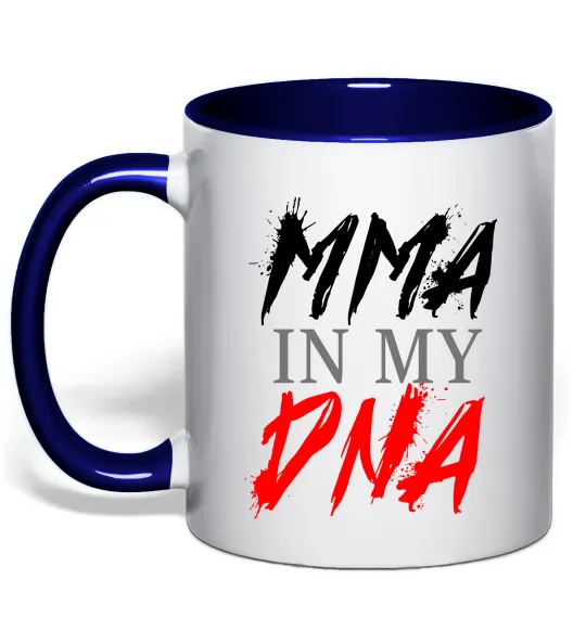 Чашка с цветной ручкой MMA in my DNA Глубокий темно-синий фото
