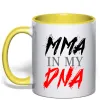 Чашка з кольоровою ручкою MMA in my DNA Лимонний фото