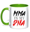 Чашка з кольоровою ручкою MMA in my DNA Лаймовий фото