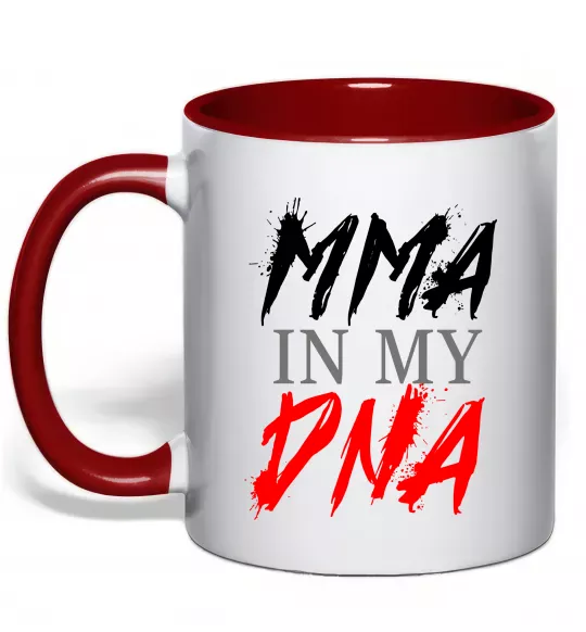Чашка с цветной ручкой MMA in my DNA Красный фото