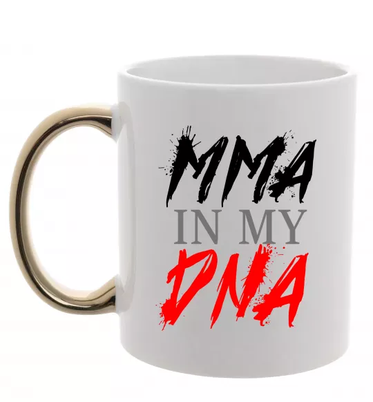 Чашка с цветной ручкой MMA in my DNA Золото фото