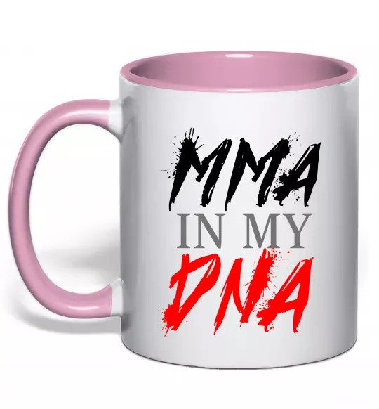 Чашка с цветной ручкой MMA in my DNA Нежно розовый фото