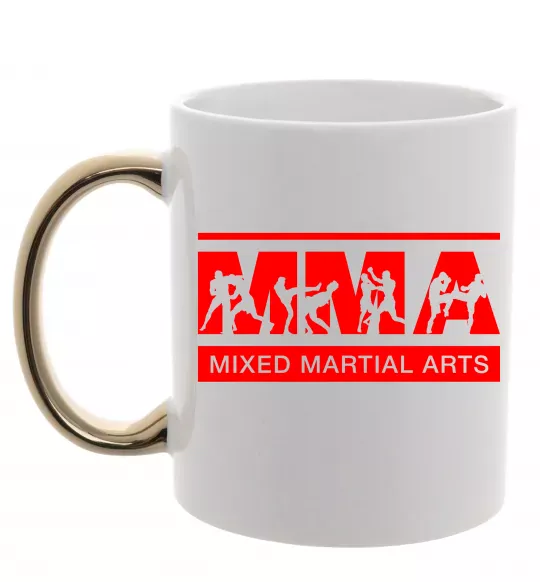 Чашка с цветной ручкой MMA борці Золото фото