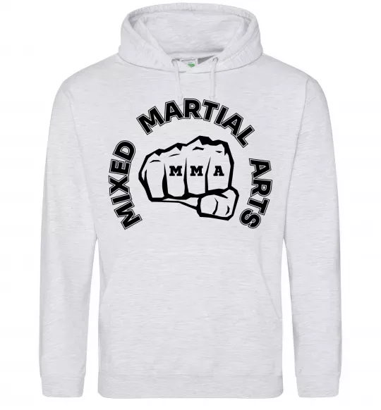 Женская толстовка (худи) MMA Mixed Martial Arts Серый меланж фото