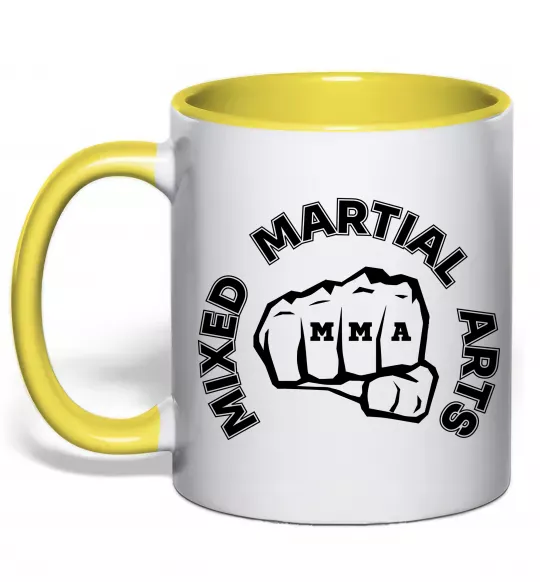 Чашка с цветной ручкой MMA Mixed Martial Arts Солнечно желтый фото