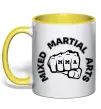 Чашка с цветной ручкой MMA Mixed Martial Arts Солнечно желтый фото